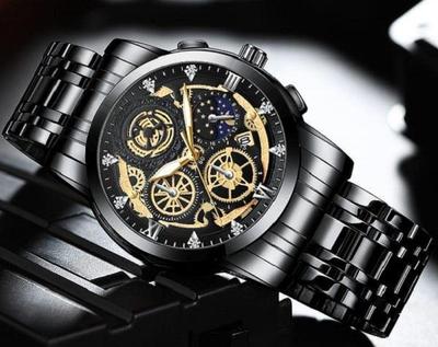 Men's Chronograph Watch - 1 Pc Stylish Stainless Steel Timepiece
