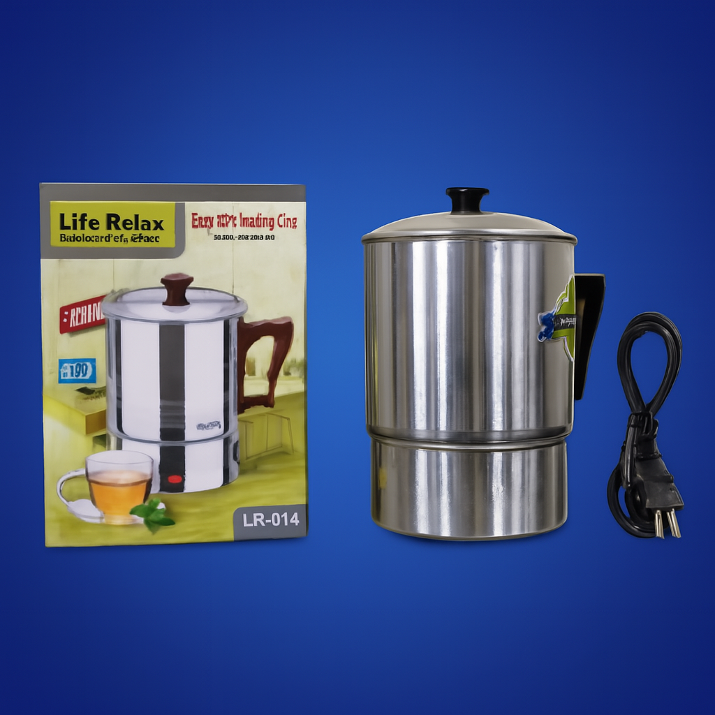 Life Relax 1.0L Electric Kettle – Stainless Steel, 350W Portable Boiler