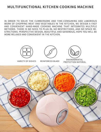 Manual Vegetable Cutter & Chopper – 5 Blades