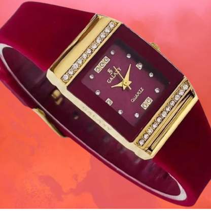 Silicon Band Stainless Steel Case Diamond Watch