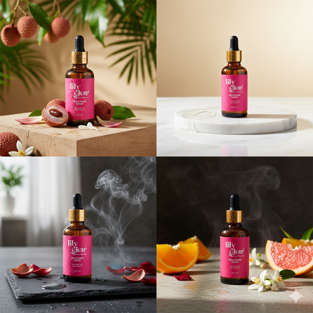 Lily Glow Whitening Serum for Face, Hands & Feet – Glutathione, Brightening Formula | For Men, Women, Oily & Dry Skin 30ml