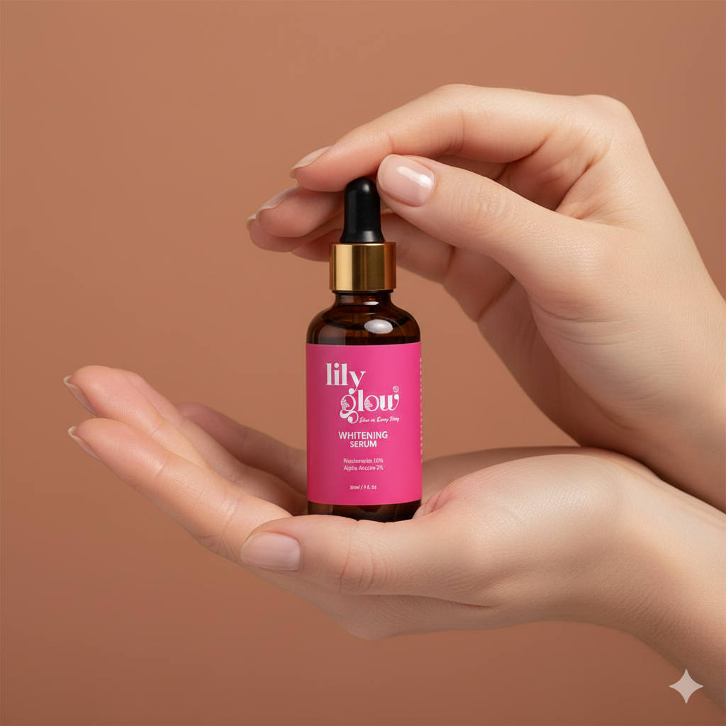 Lily Glow Whitening Serum for Face, Hands & Feet – Glutathione, Brightening Formula | For Men, Women, Oily & Dry Skin 30ml