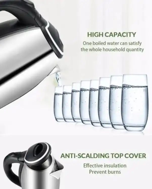 1.8L Stainless Steel Electric Kettle – 1500W Fast Boil